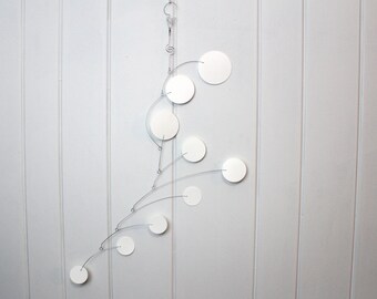 Bubble Wave Hanging Mobile Art in White