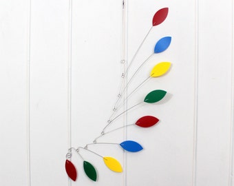 Hanging Mobile with Rainbow Leaves - Favorite for Nursery or Playroom