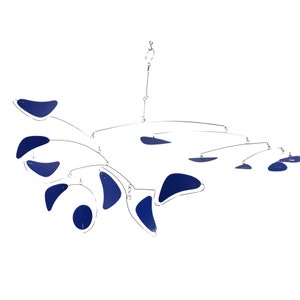 Hanging Mobile Royal Blue in Serenity Style for Home or Office Kinetic Art Sculpture