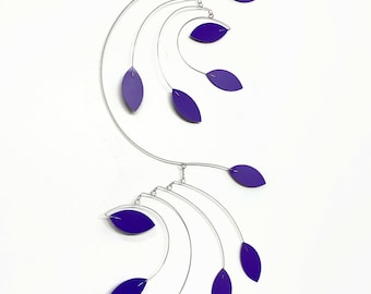 Art Mobile Dream Catcher Style in Purple Kinetic Art Sculpture