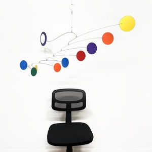 Modern Mobile XL ZEN Style Circles Kinetic Art Sculpture