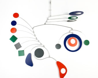 Hanging Mobile Art in Space Style Kinetic Sculpture for Home or Business Fun to Watch