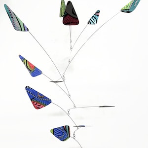 Kinetic Art Sculpture Hand Painted One of a Kind Graffiti Series Hanging Mobile