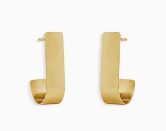 Gold Plated Brass Hoop Earrings – Handmade Ethical Jewelry