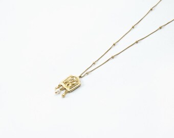 Handmade Brass Lotus Pendant – Pearl Accent, Nepal Jewelry