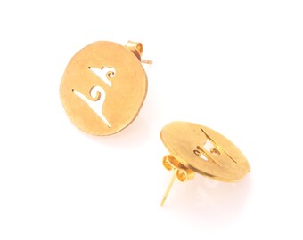 Handmade Gold Plated Cloud Stud Earrings – Nepali Jewelry