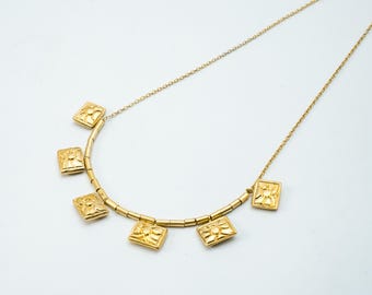 Handcrafted Gold Plated Amulet Necklace – Nepali Artisan Jewelry, 52cm