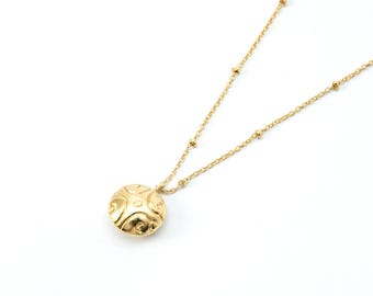 Handmade Nepali Heritage Pendant: Gold or Silver Plated Minimalist Necklace