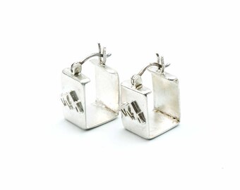 Himalayan Mountain Hoop Earrings: Gold or Silver Plated, Handmade Nepal