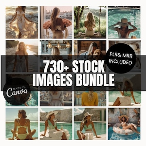 Paquete de más de 730 fotos de stock / PLR y MRR Lo último en imágenes de stock / Canva / IA / Marketing sin rostro