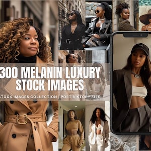 Melanin Stock Photos Bundle | Luxury Black Woman Faceless Marketing | Melanin PLR Stock Photos | MRR Stock Photo Pack | Canva Template