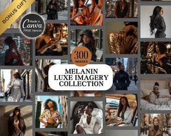 Fotos de estética melanina | Imagens de mulheres negras afro-americanas sem rosto | Modelos de posts e stories de luxo para Instagram com foco em melanina (PLR MRR)