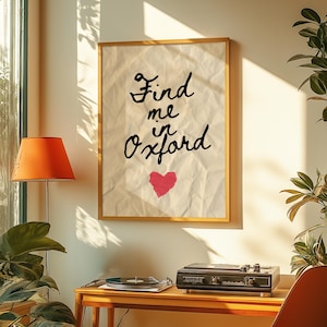 Neutral Minimalist Find Me in Oxford Poster - Digital Print