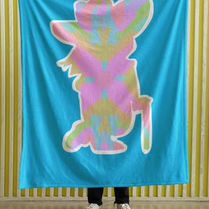 Blaue Ole Miss Oberst Reb inspirierte Decke mit Laura Park Stil Muster