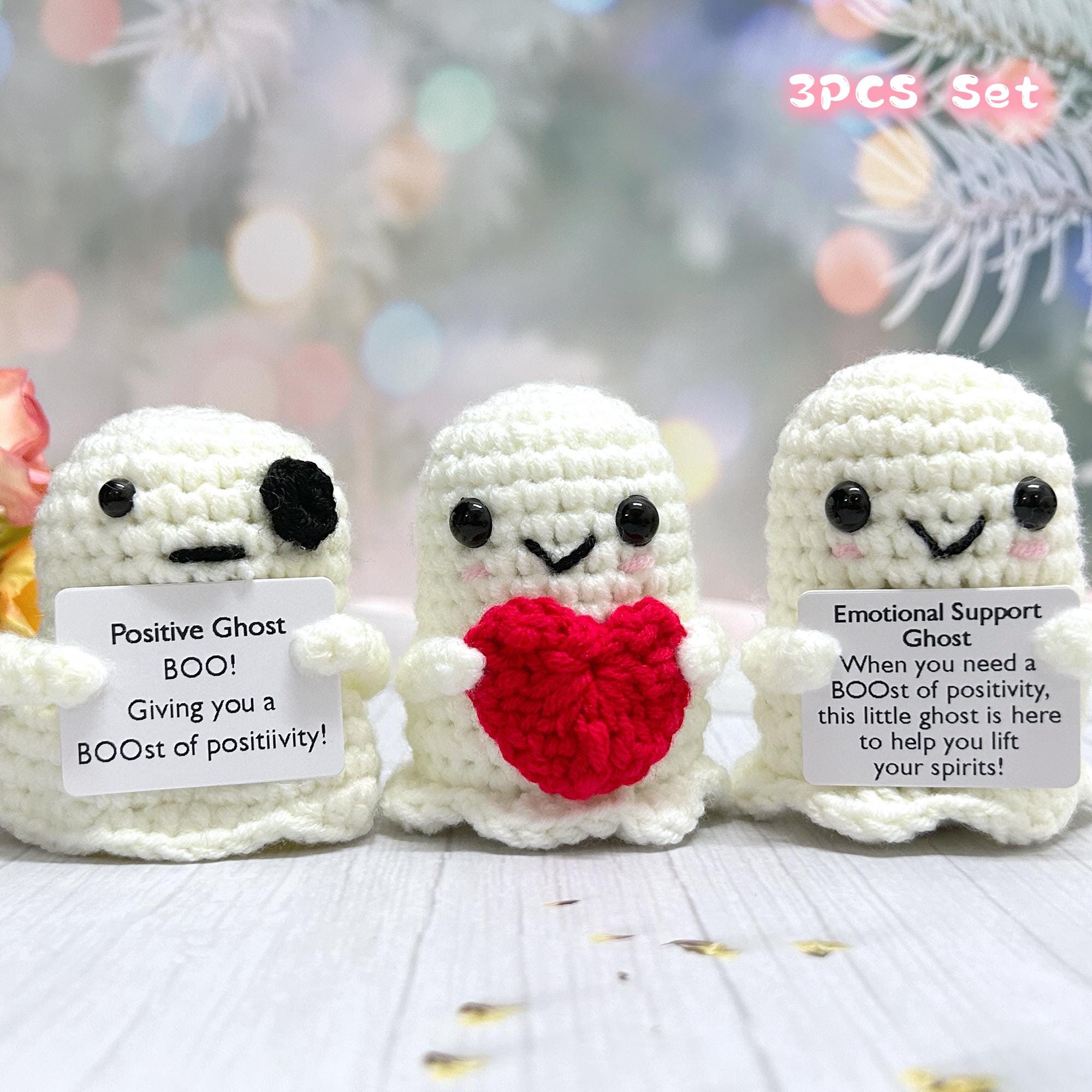 Halloween Crochet Cute Ghost With Heart,positive Ghost,emotional