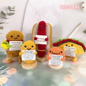 Crochet Cheeseball/Burger/Hot dog/Taco/Chicken Nugget,Crochet Fast Food,Table Decoration,Emotional Support Gift,Funny Gift