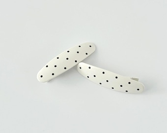 Minimalist Polka Dot Metal Alligator Hair Clips – Vintage-Inspired Barrettes for Women & Girls