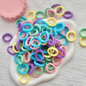 Mini Elastic Hair Ties: Set of 100 Gentle Hair Bands