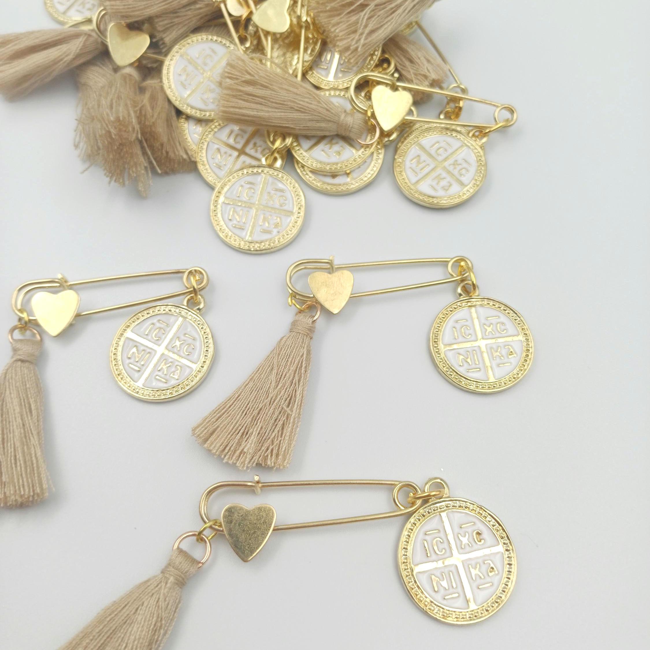 Martyrika Pins, Greek Orthodox Baptism Safety Pin Martyrika Christening ...