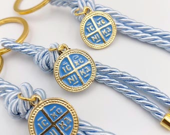 Cross Key chain martyrika greek baptism favors, first communion favors, bautizo recuerdos 10 pcs