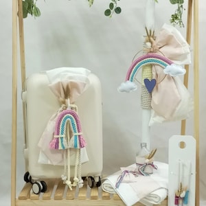 Set per battesimo greco-ortodosso arcobaleno per bambine, set completo di olio e asciugamano Ladopana con candela + valigetta ricordo, set per battesimo per la chiesa.