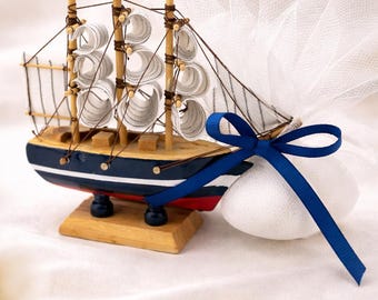 Nautical Baptism Favors Sailboat Christening Decor, Baby Boy Baptism Keepsakes