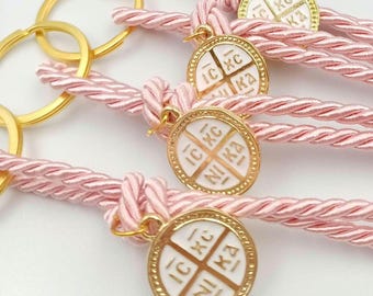 Martyrika key chains Baptism Favors, Christening Favors, Byzantine Cross favors, First Communion Favors, Greek orthodox  ICXCNIKA,10 pcs.