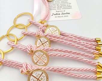 Baptism cross keychain favors, Martirika ic xc nika, Greek christening gifts, Orthodox baptism, martyrika keychain,  10 pcs.