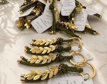 Martyrika, Martirika Greek wedding witness gifts, baptism favor, Personalized Olive branch Key chain bautizo favors, , 10 pcs
