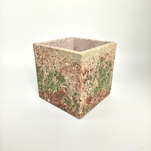 Grote terrazzo plantenbak | Handgemaakte betonnen plantenpot | Moderne binnenplantenbak | Minimalistische woondecoratie | Vierkante plantenbak