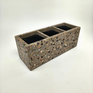 Triple Terrazzo Planter Pot | Handmade Concrete Succulent Planter | Modern Herb Pot | Minimalist Indoor Planter Decor