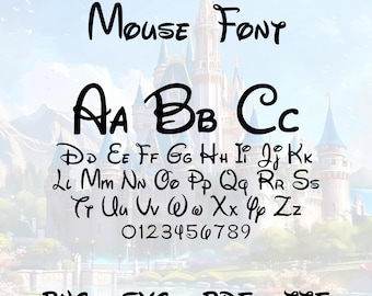 Mouse Font SVG: Cursive Script Alphabet (Digital Download)