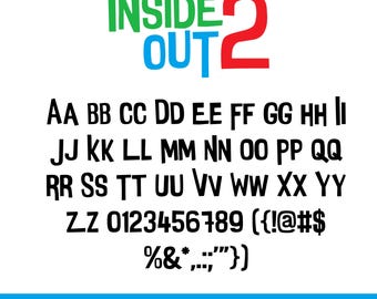 Inside Out-lettertype: snijbare SVG, TTF, pdf (digitale download)