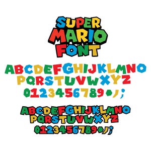 Mario-Schrift, Super Mario Bros-Schrift, Super Mario-Schrift, Mario-Svg-Schrift, Super Mario-Schrift, Schrift svg, Cricut-Schriften, süße Schriftarten, Schrift Png