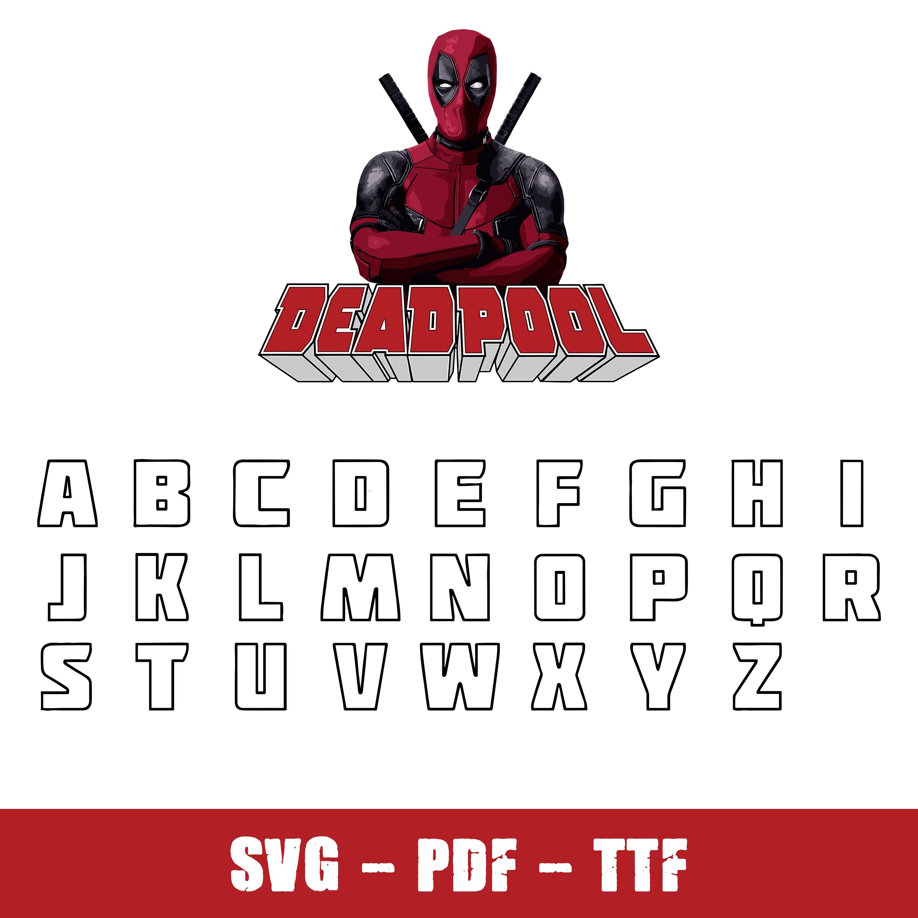 Deadpool Typography Design Deadpool Font SVG: Cricut & Silhouette Cuttable Alphabet (digital ...