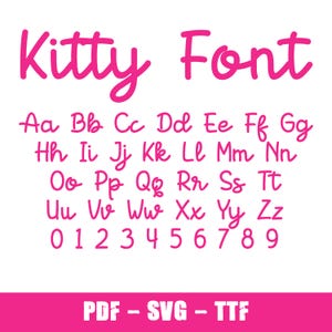 Fuente Kittie TTF, Fuente Kittie svg, Letras Kittie Archivo SVG para cricut, Fuente Cat svg, Fuentes para niños svg, Fuente bebé svg, fuente svg Cricut