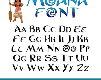 Moana Font SVG Alphabet (Digital Download)