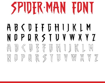 Fuente SVG de araña de superhéroe: Letras en capas, compatible con Cricut (descarga digital)