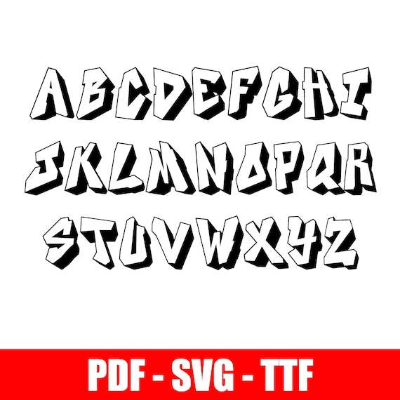 Dripping Graffiti Font: Bubble Style Alphabet (SVG, PDF, TTF