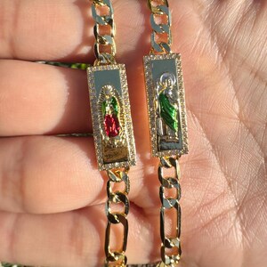 San Judas-armband, Virgencita-armband, pulsera de oro laminado, gold filled armband, esclava, unisex armband