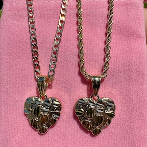 Heart Nugget Necklace, nugget necklace, nugget jewelry, Gold filled Necklaces