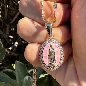 Virgen de Guadalupe-ketting, Maagd Maria-ketting, Gold filled ketting, cadena, Virgen de Guadalupe, damesketting, religieuze ketting