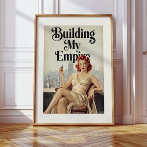 Building My Empire New York City Print - Miejski wystrój NYC - Pobieranie cyfrowe - Sztuka ścienna NYC