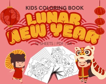 Libro da colorare per bambini sul Capodanno lunare: 12 disegni festivi (PDF)