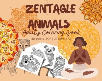 Libro da colorare Zentangle Animal Mandala: oltre 140 pagine per alleviare lo stress (PDF)