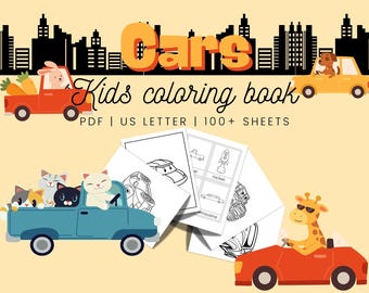 Kids Car Coloring Pages: Montessori Vehicle Flashcards (PDF Download)
