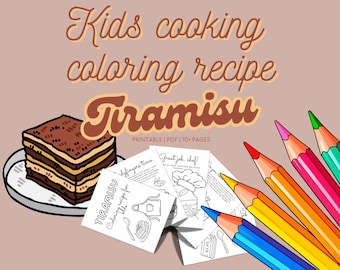 Tiramisu Recipe Coloring Book: Montessori Cooking Activity (PDF)