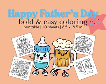 Disegni da colorare per la Festa del Papà / Regalo fai da te per bambini, stile Coco Wyo (stampabile)