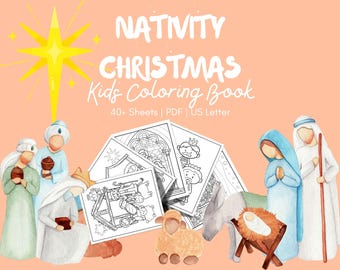 Nativity Christmas Kids Coloring Book: Religious Holiday Activity (PDF)