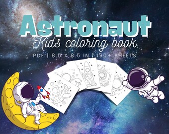 Libro da colorare per bambini con astronauti: avventure spaziali disegnate a mano (oltre 190 pagine)